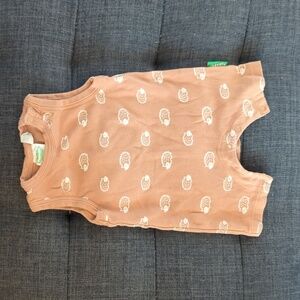 Parade Organics Tank Romper | Tan Hedgehogs